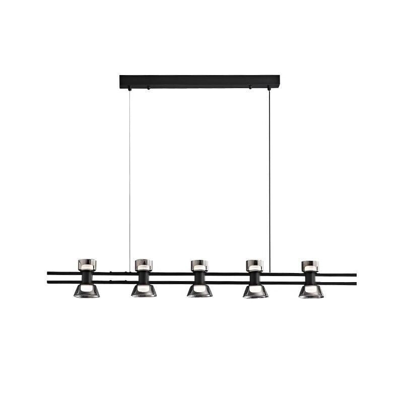 Contemporary Glass LED Hanging Pendant Lights in Black for Dining Room