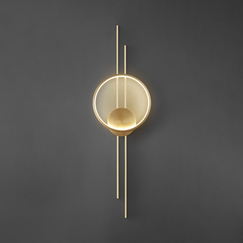 Single Contemporary Golden/Black Wall Mounted Sconce LED Linear Wall Light for Hallways