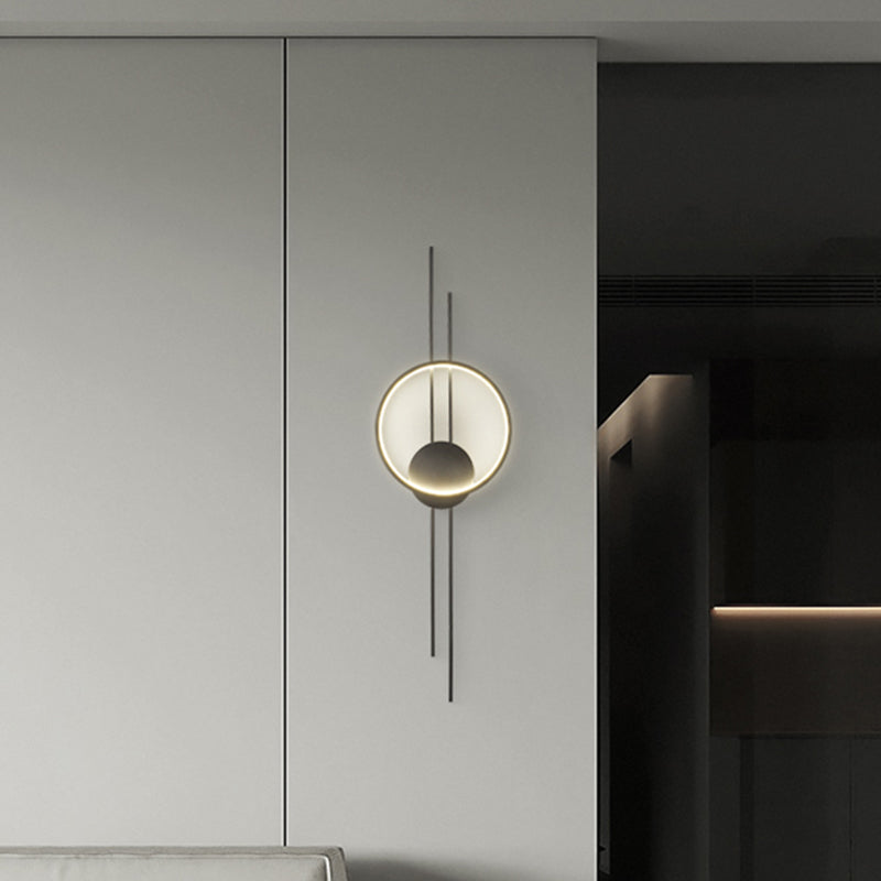 Single Contemporary Golden/Black Wall Mounted Sconce LED Linear Wall Light for Hallways