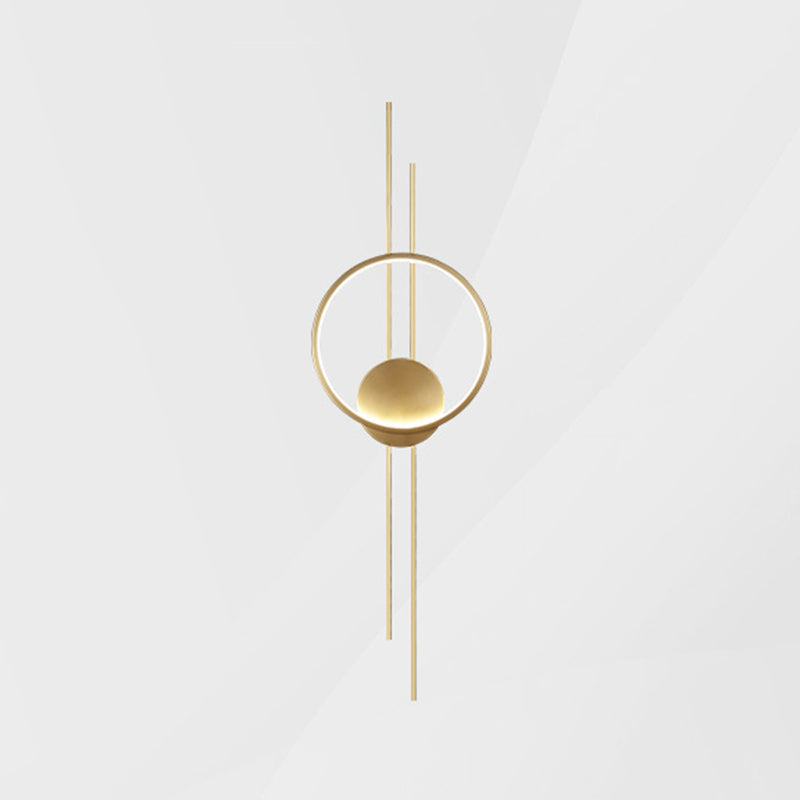 Single Contemporary Golden/Black Wall Mounted Sconce LED Linear Wall Light for Hallways