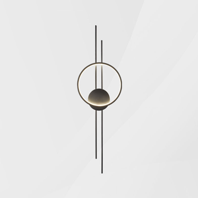 Single Contemporary Golden/Black Wall Mounted Sconce LED Linear Wall Light for Hallways