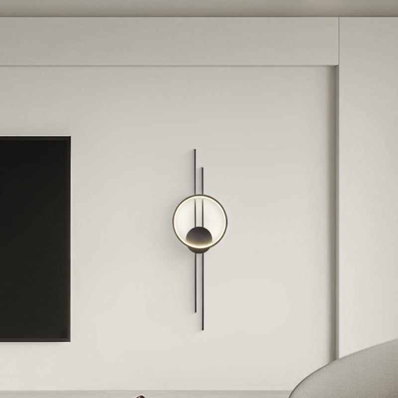 Single Contemporary Golden/Black Wall Mounted Sconce LED Linear Wall Light for Hallways