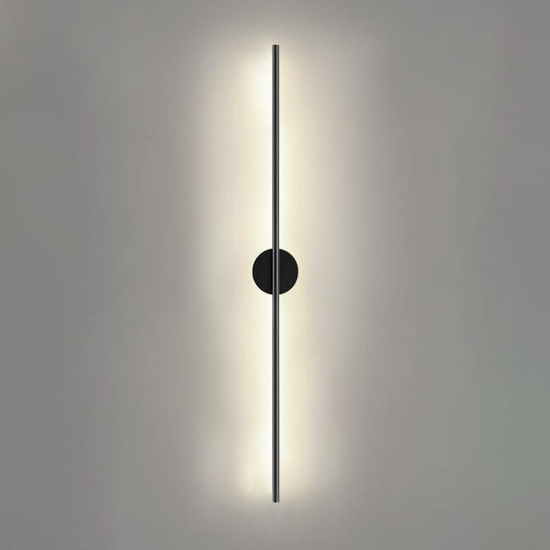 Single Contemporary Black Wall Mounted Sconce LED Linear Wall Light for Bedroom