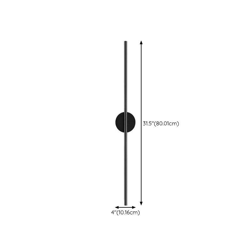 Single Contemporary Black Wall Mounted Sconce LED Linear Wall Light for Bedroom
