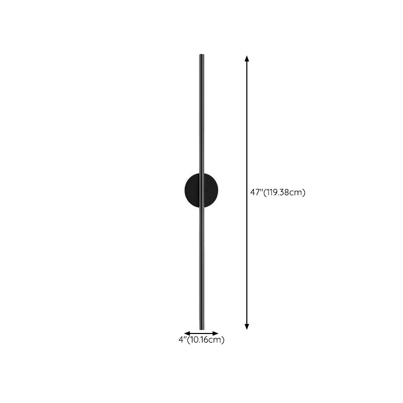 Single Contemporary Black Wall Mounted Sconce LED Linear Wall Light for Bedroom