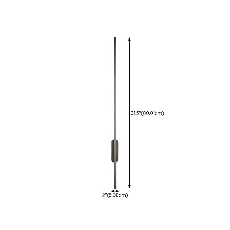 Single Contemporary Black Wall Mounted Sconce LED Linear Wall Light for Bedroom