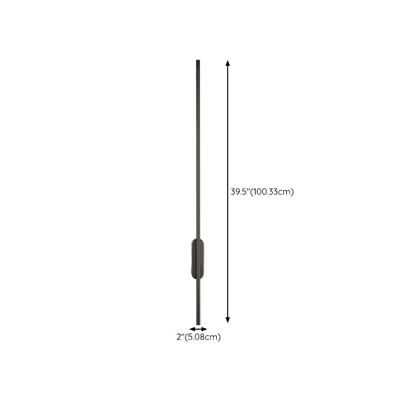 Single Contemporary Black Wall Mounted Sconce LED Linear Wall Light for Bedroom