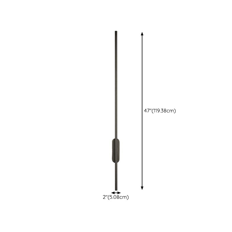 Single Contemporary Black Wall Mounted Sconce LED Linear Wall Light for Bedroom