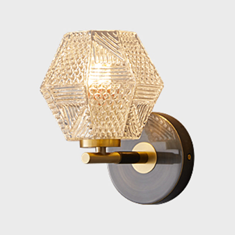 Postmodern Wall Light Sconce Geometric Glass Wall Light Fixture for Bedroom
