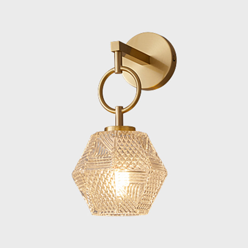 Postmodern Wall Light Sconce Geometric Glass Wall Light Fixture for Bedroom
