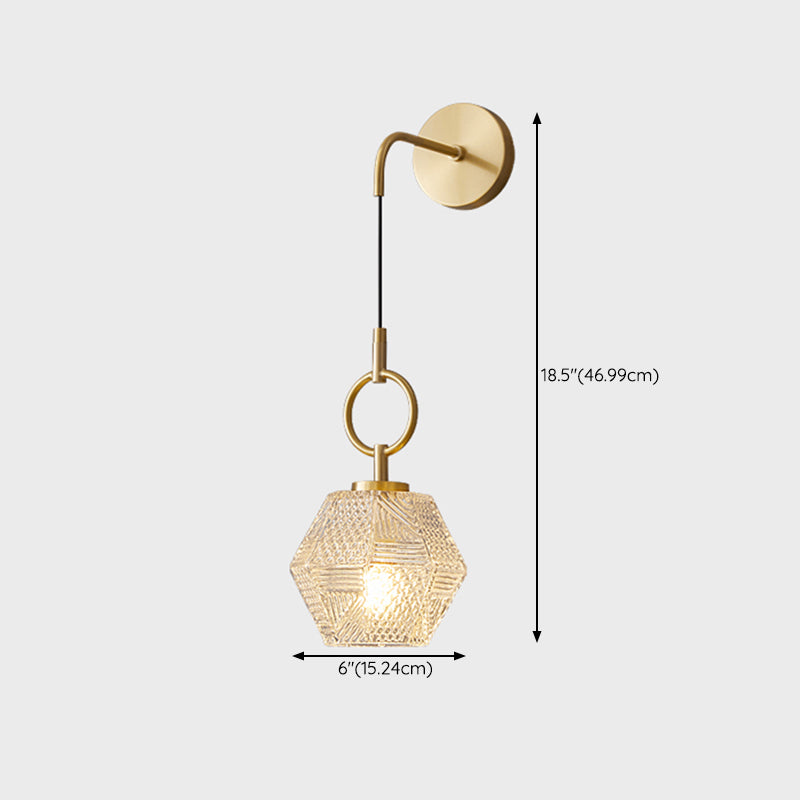 Postmodern Wall Light Sconce Geometric Glass Wall Light Fixture for Bedroom