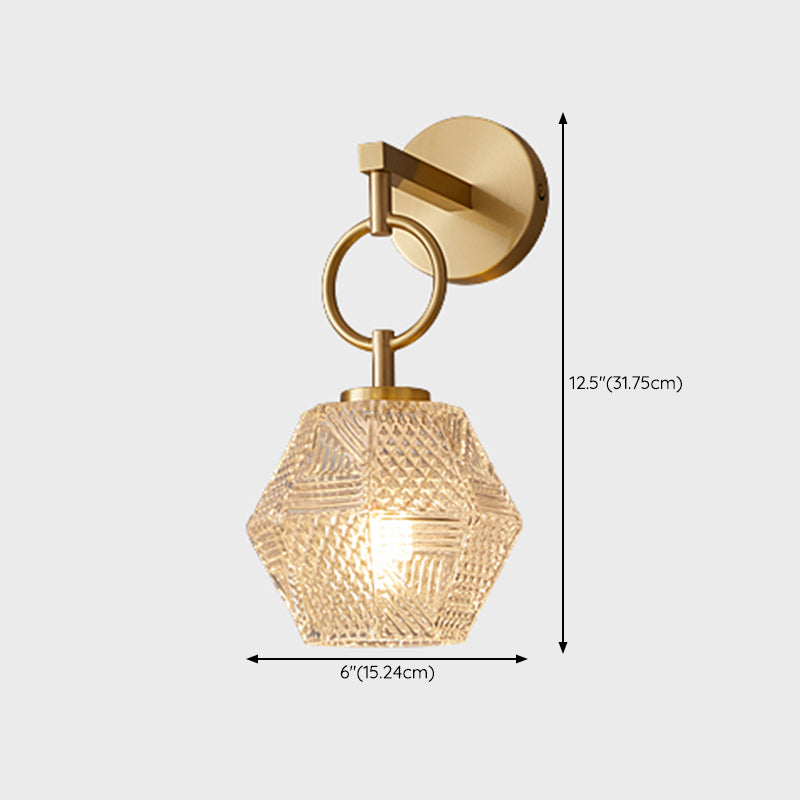 Postmodern Wall Light Sconce Geometric Glass Wall Light Fixture for Bedroom