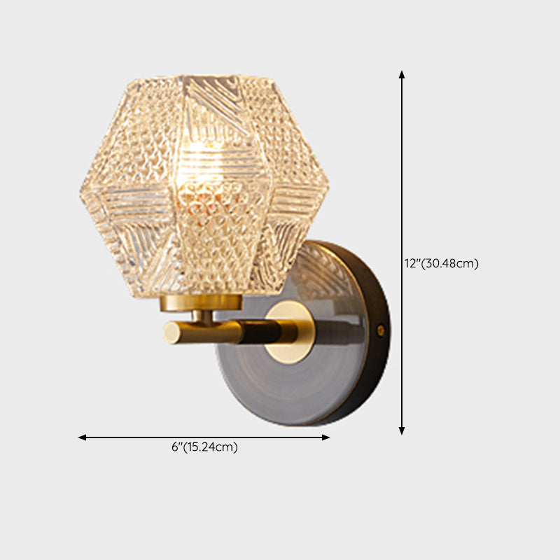 Postmodern Wall Light Sconce Geometric Glass Wall Light Fixture for Bedroom