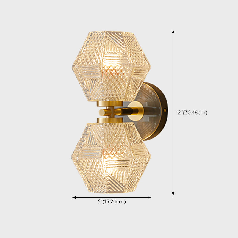 Postmodern Wall Light Sconce Geometric Glass Wall Light Fixture for Bedroom