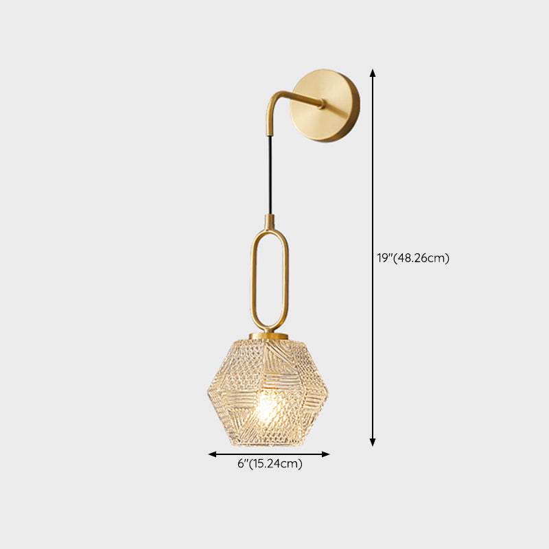 Postmodern Wall Light Sconce Geometric Glass Wall Light Fixture for Bedroom