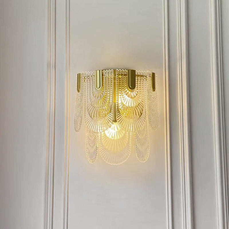 Postmodern Wall Light Sconce Glass Shade Wall Light Fixture for Bedroom