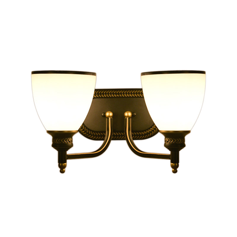 Contemporary Black 1/2-Light Wall Mounted Sconce Glass LED Statement Wall Light