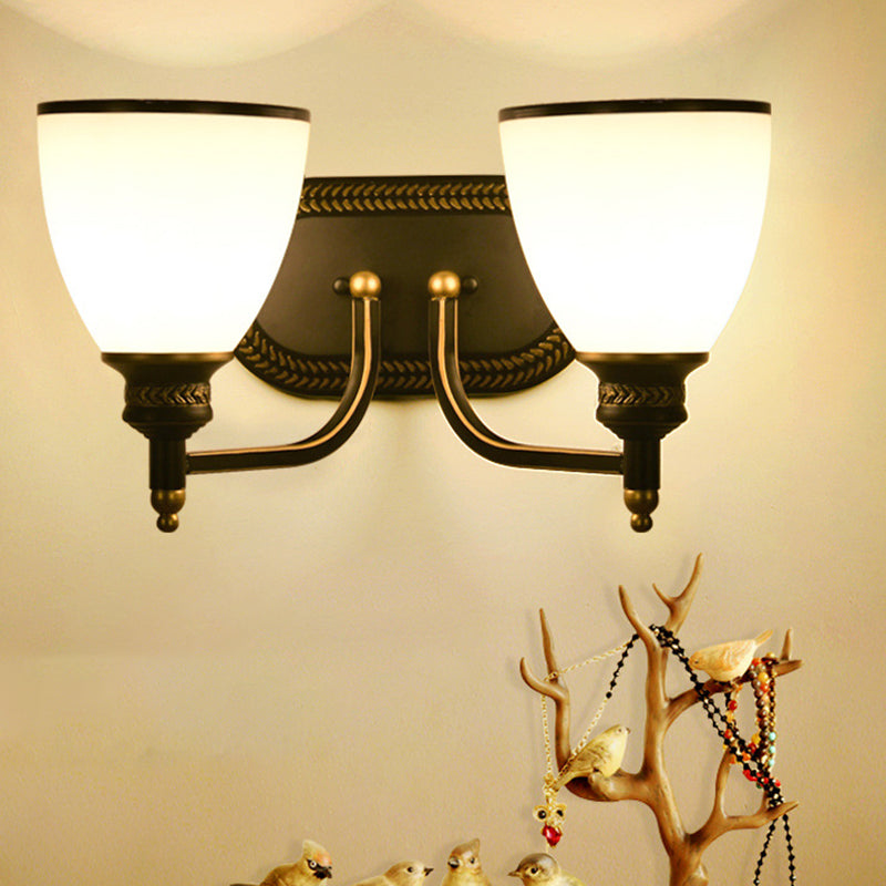 Contemporary Black 1/2-Light Wall Mounted Sconce Glass LED Statement Wall Light