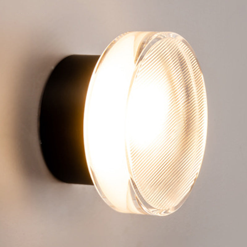 Contemporary Black/Golden Wall Mounted Sconce Glass LED Statement Wall Light