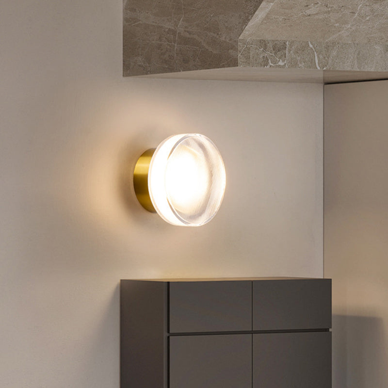 Contemporary Black/Golden Wall Mounted Sconce Glass LED Statement Wall Light