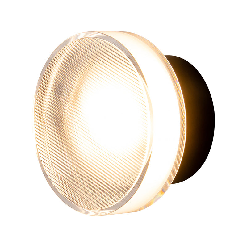 Contemporary Black/Golden Wall Mounted Sconce Glass LED Statement Wall Light