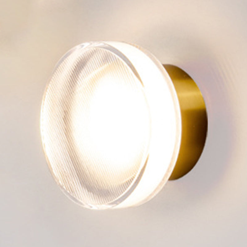 Contemporary Black/Golden Wall Mounted Sconce Glass LED Statement Wall Light
