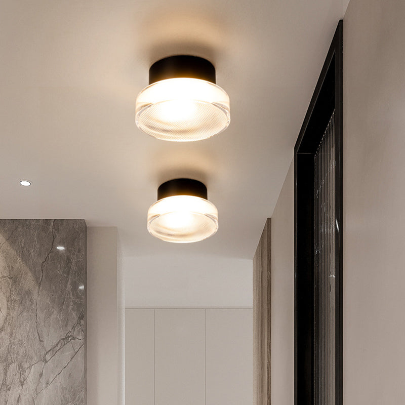 Contemporary Black/Golden Wall Mounted Sconce Glass LED Statement Wall Light