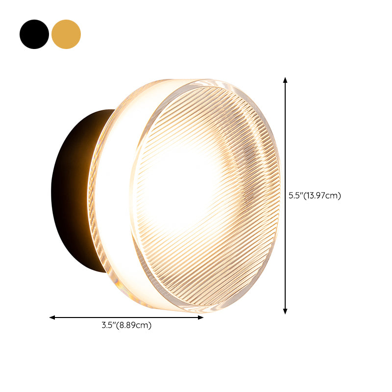 Contemporary Black/Golden Wall Mounted Sconce Glass LED Statement Wall Light