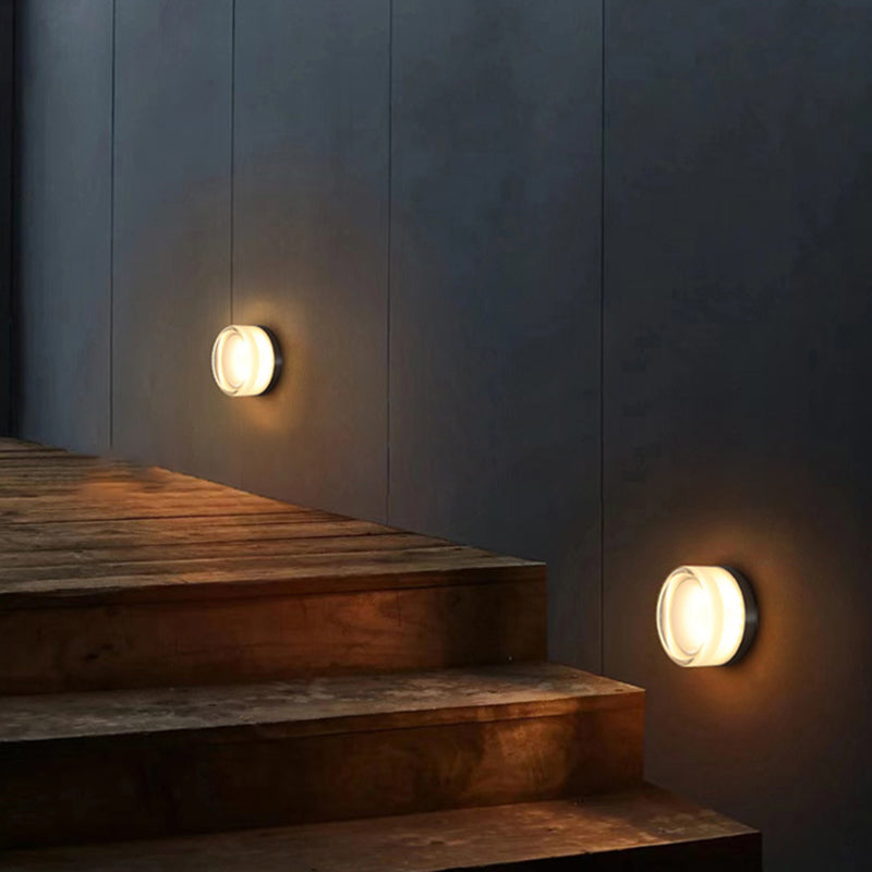 Contemporary Single Silver Wall Mounted Sconce Glass LED Statement Wall Light