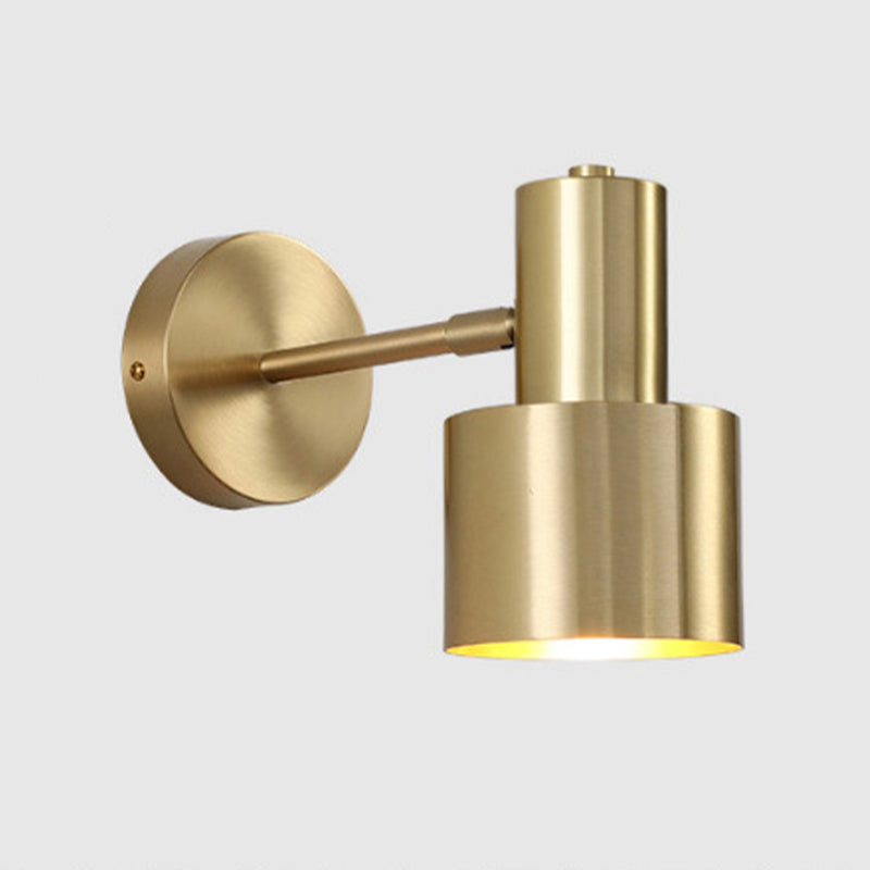 Contemporary Style Wall Light Sconce with Metallic Shade for Washroom