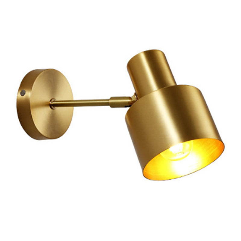 Contemporary Style Wall Light Sconce with Metallic Shade for Washroom