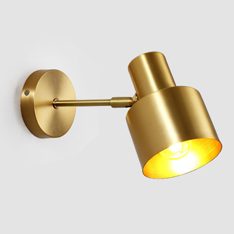 Contemporary Style Wall Light Sconce with Metallic Shade for Washroom