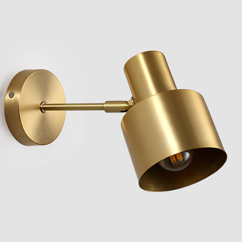 Contemporary Style Wall Light Sconce with Metallic Shade for Washroom