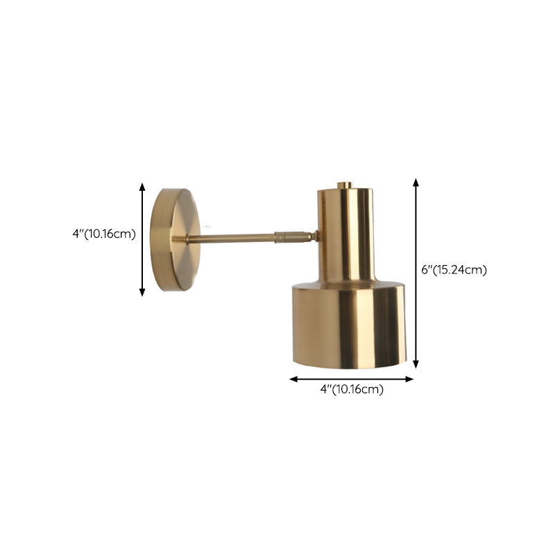 Contemporary Style Wall Light Sconce with Metallic Shade for Washroom