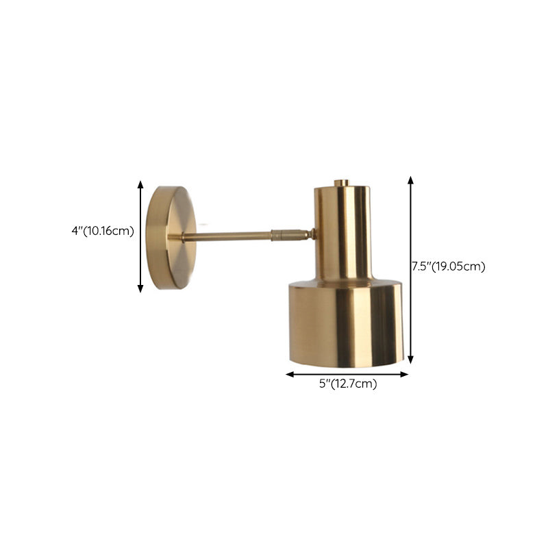 Contemporary Style Wall Light Sconce with Metallic Shade for Washroom