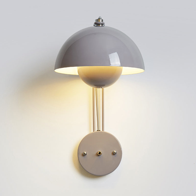 1-Light Wall Lamp Macaron Wall Mount Lamp with Metal Shade for Bedroom