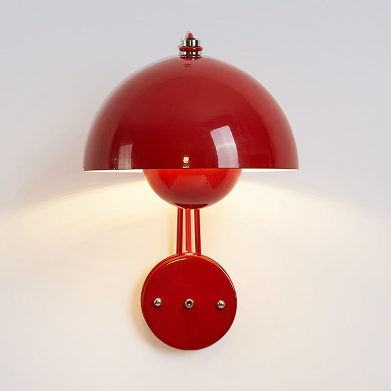 1-Light Wall Lamp Macaron Wall Mount Lamp with Metal Shade for Bedroom