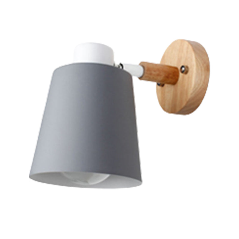 Macaron Shaded Lighting Contemporary Wood Wall Light for Room