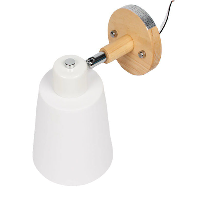 Macaron Shaded Lighting Contemporary Wood Wall Light for Room