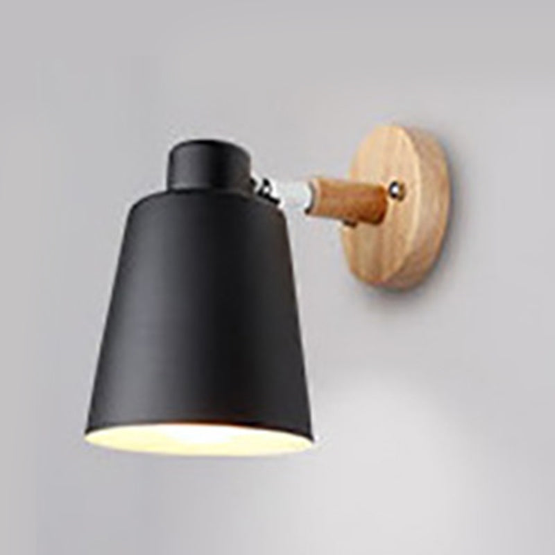 Macaron Shaded Lighting Contemporary Wood Wall Light for Room