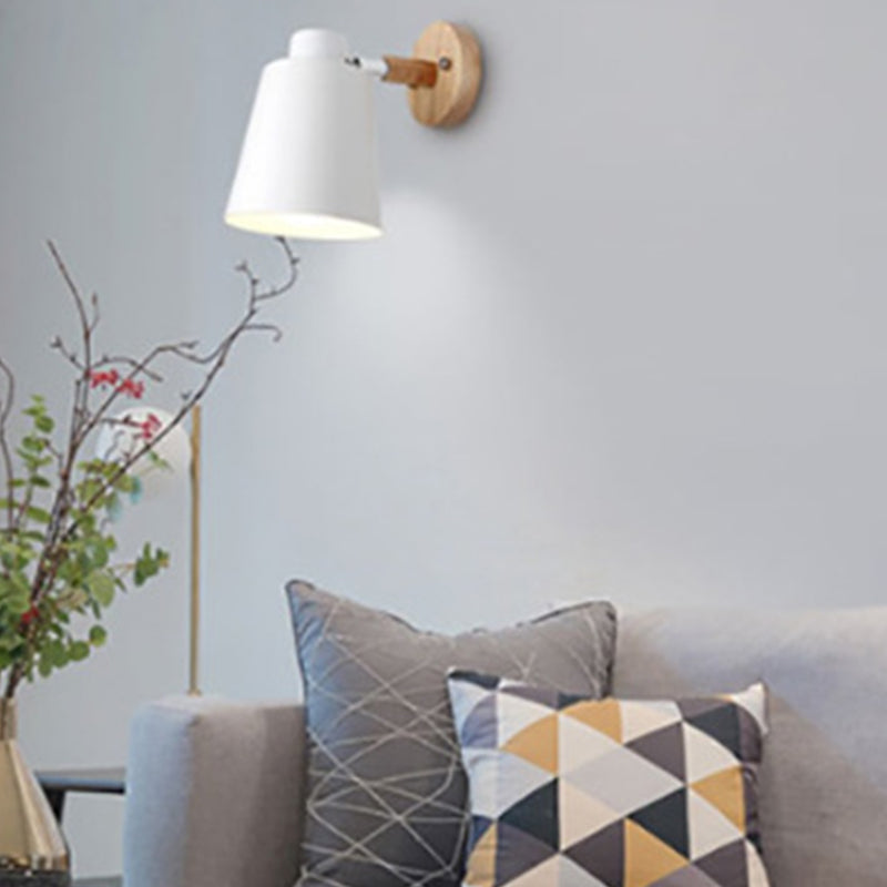 Macaron Shaded Lighting Contemporary Wood Wall Light for Room