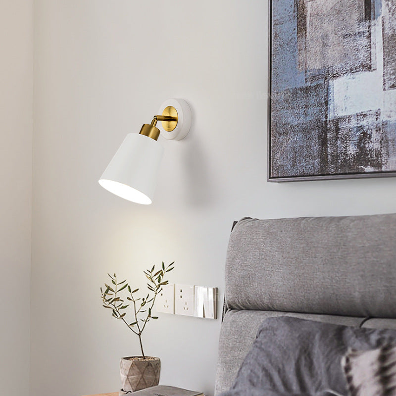 Contemporary Metal Shaded Lighting White/Black Wall Light for Room