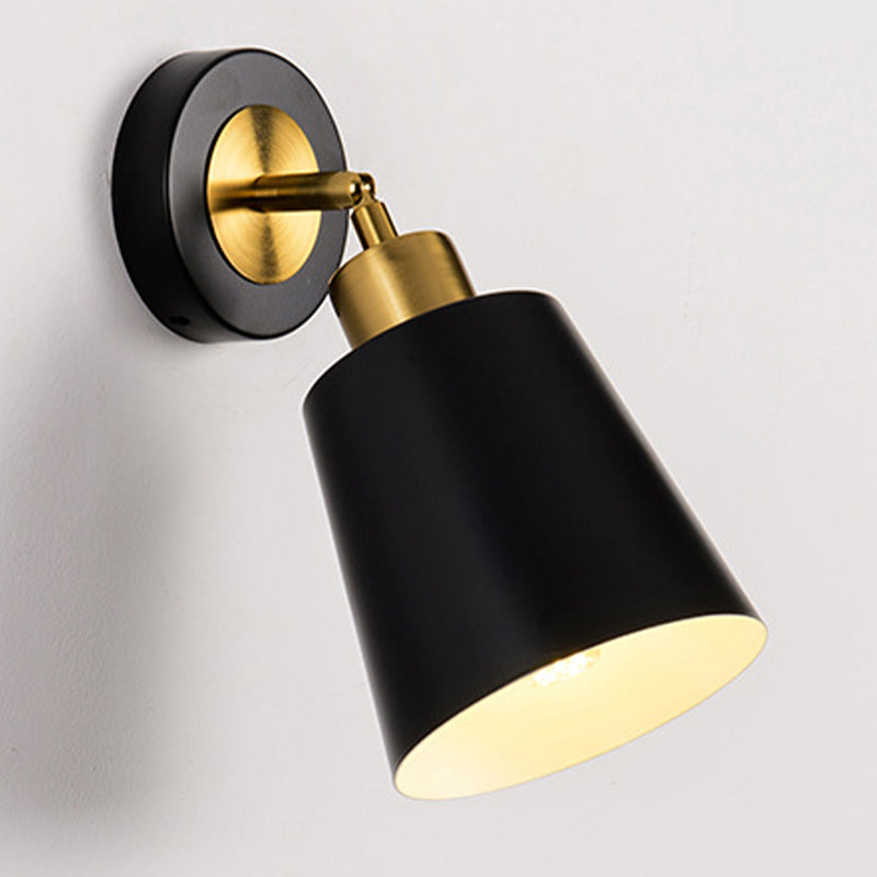 Contemporary Metal Shaded Lighting White/Black Wall Light for Room