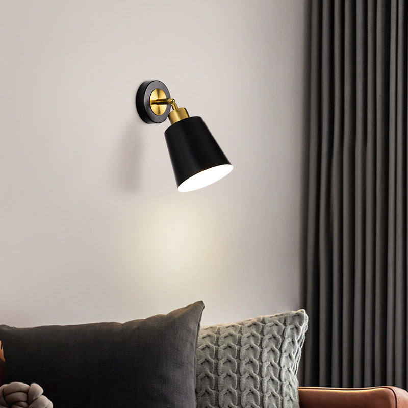 Contemporary Metal Shaded Lighting White/Black Wall Light for Room