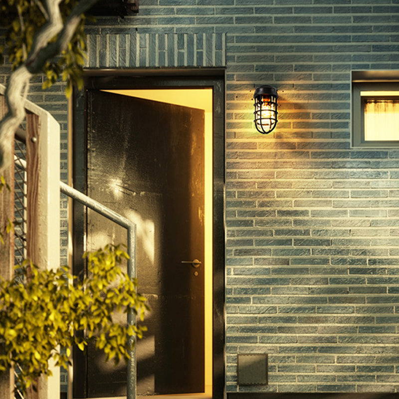 Glass Shaded Lighting Industrial Metallic Wall Light for Foyer