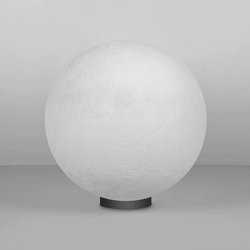 Contemporary Moon Shaped Outdoor Pillar Lamp with Resin for Courtyard