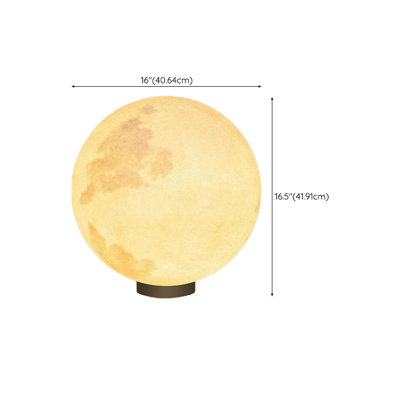 Contemporary Moon Shaped Outdoor Pillar Lamp with Resin for Courtyard