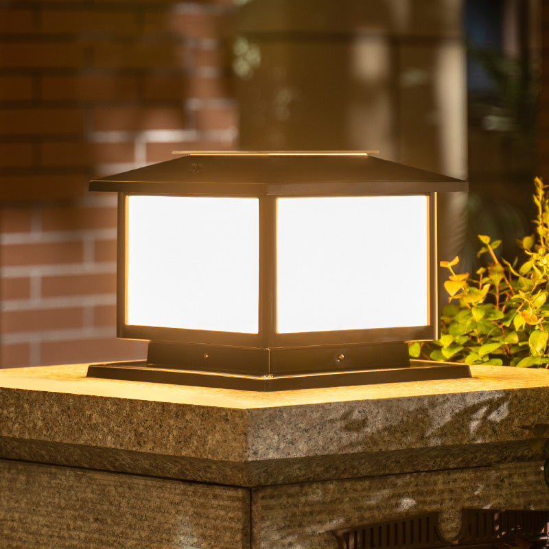 Postmodern Minimalist LED Solar Lighting Fixture with Acrylic Shade for Garden