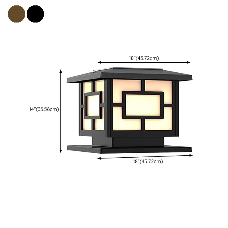 Modern Metal Pillar Lamp Simple LED Solar Lighting Fixture for Garden