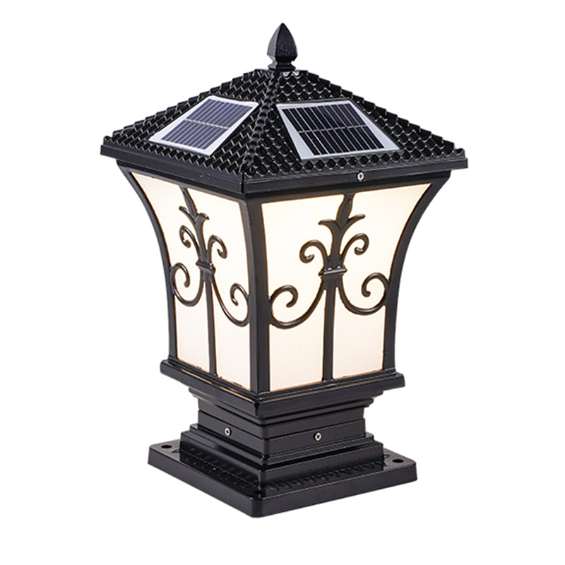 Modern LED Pillar Light Simple Solar Lighting Fixture with Acrylic Shade for Garden